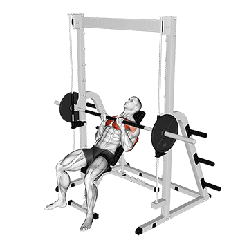 Incline Close Grip Smith Machine Bench Press demonstration