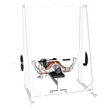 Wide Grip Smith Machine Bench Press demonstration